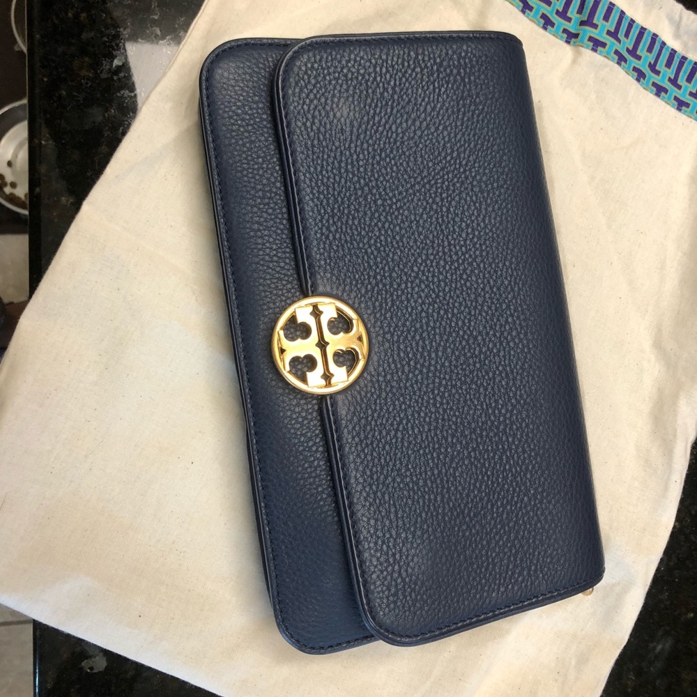 Navy blue convertible clutch small